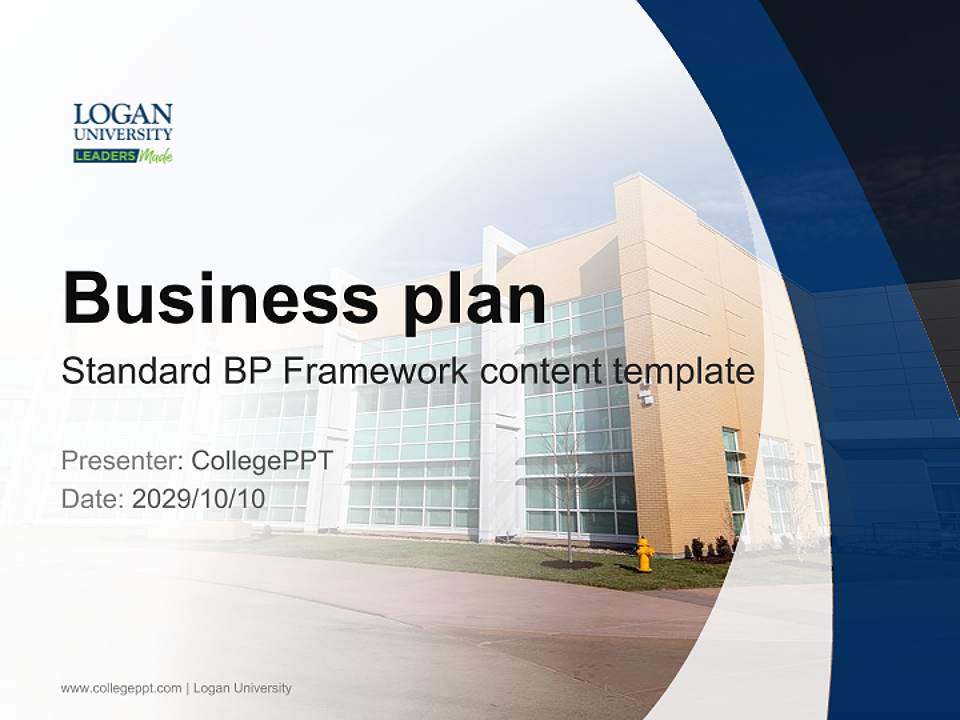 Logan University Competition/Entrepreneurship Contest PPT Template4:3 ratio PPT effect preview image9