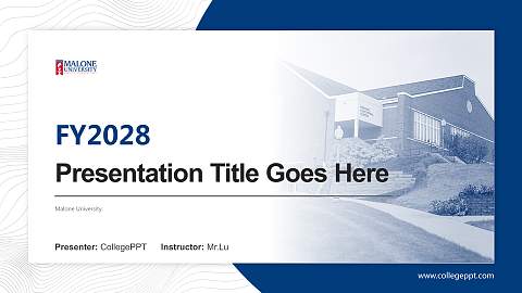 Malone University Academic Presentation/Research Findings Report PPT Template