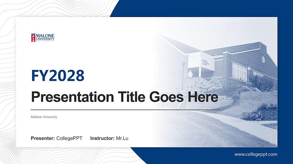 Malone University Academic Presentation/Research Findings Report PPT Template16:9 ratio PPT effect preview image