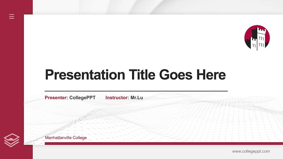 Manhattanville College Thesis Proposal/Graduation Defense PPT Template16:9 ratio PPT effect preview image