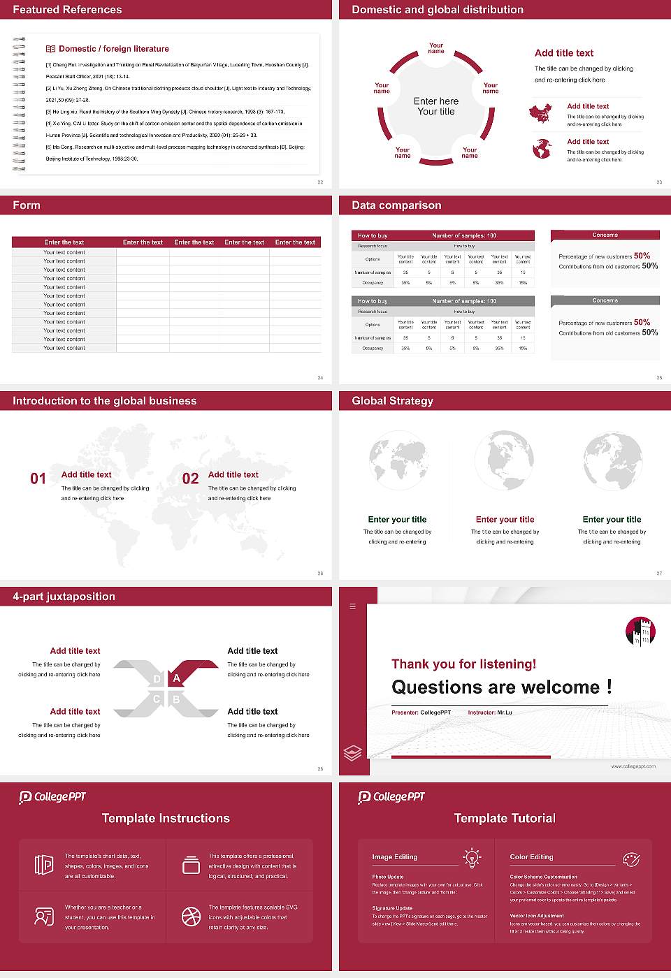 Manhattanville College Thesis Proposal/Graduation Defense PPT Template16:9 ratio PPT effect preview image4