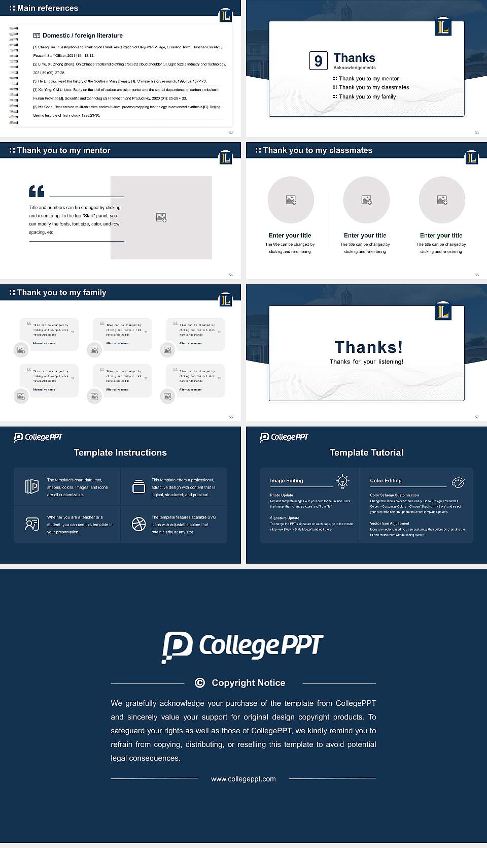 Lycoming College Graduation Thesis Defense PPT Template16:9 ratio PPT effect preview image7