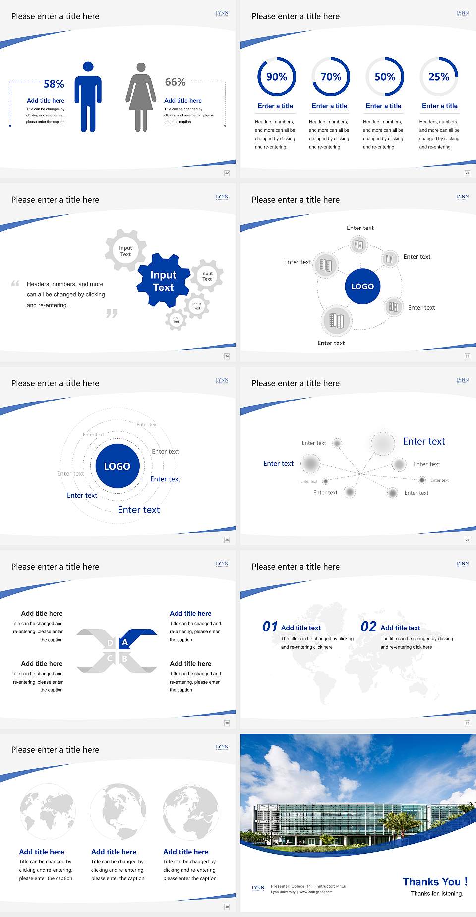 Lynn University Course/Courseware Creation PPT Template4:3 ratio PPT effect preview image4