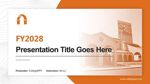 Lourdes University Academic Presentation/Research Findings Report PPT Template