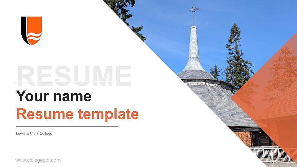 Lewis & Clark College Resume PPT Template16:9 ratio PPT effect preview image