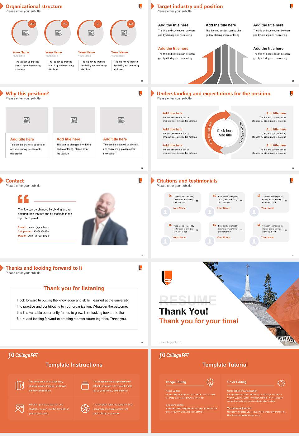 Lewis & Clark College Resume PPT Template16:9 ratio PPT effect preview image4