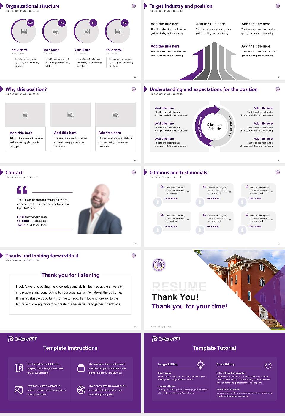Lincoln College (Illinois) Resume PPT Template16:9 ratio PPT effect preview image4
