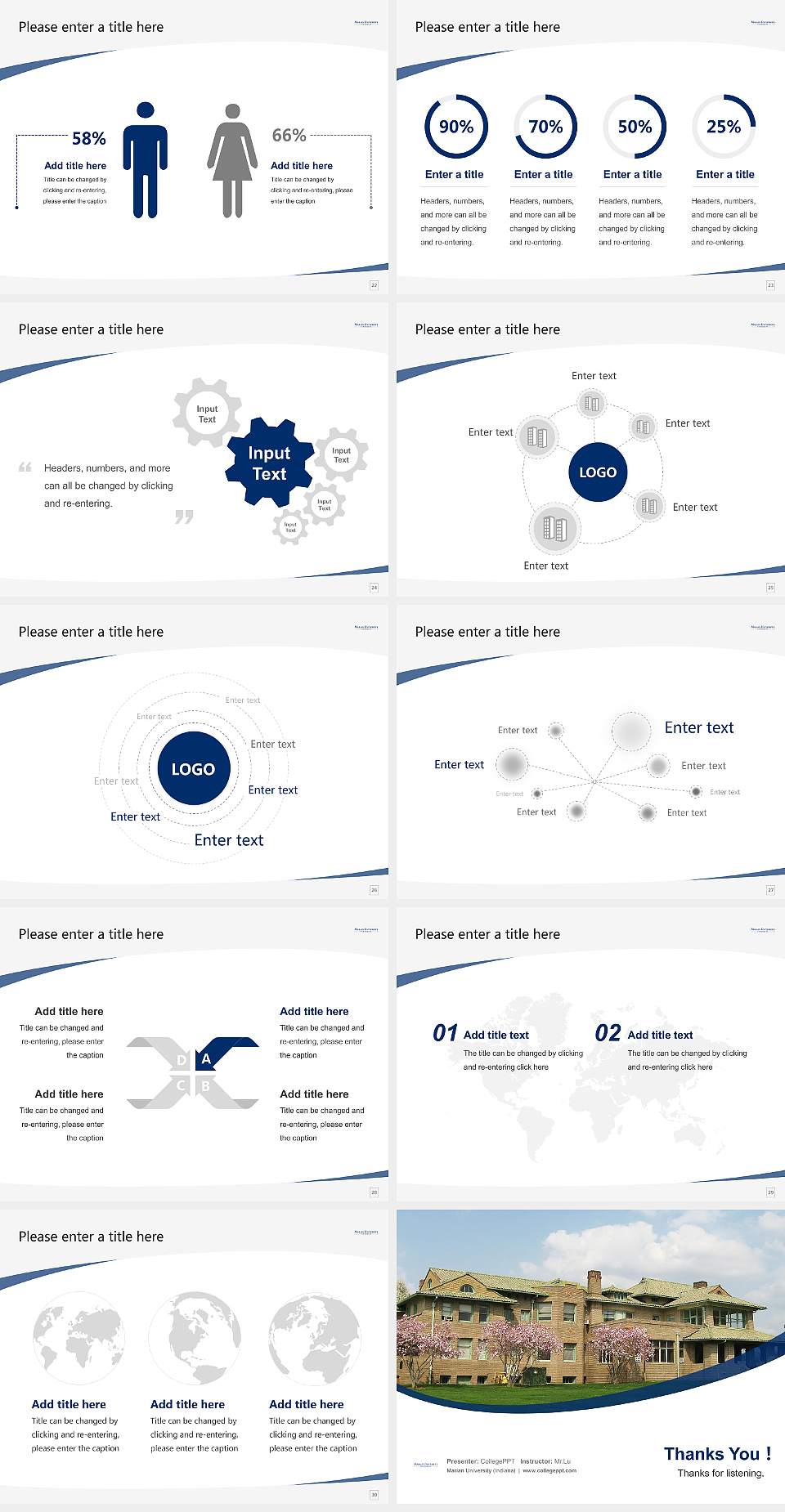 Marian University (Indiana) Course/Courseware Creation PPT Template4:3 ratio PPT effect preview image4