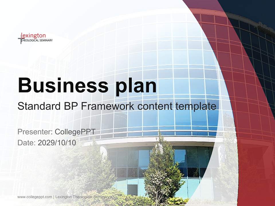 Lexington Theological Seminary Competition/Entrepreneurship Contest PPT Template4:3 ratio PPT effect preview image9