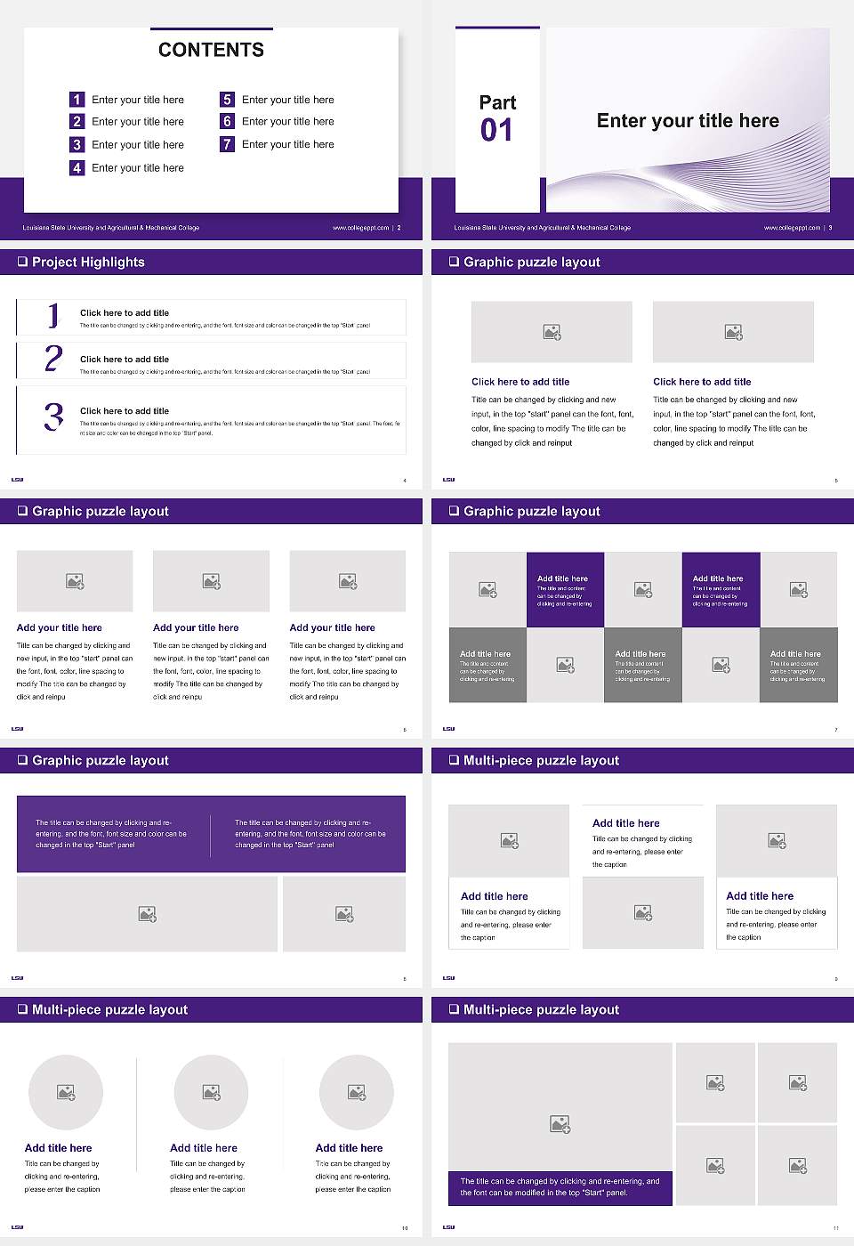 Louisiana State University and Agricultural & Mechanical College General Purpose PPT Template16:9 ratio PPT effect preview image2