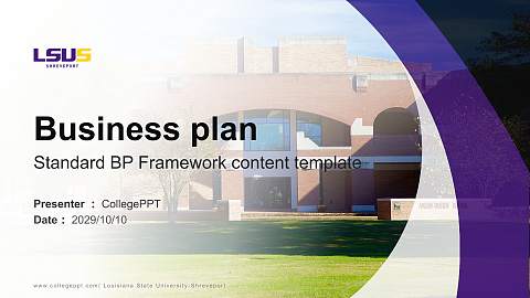 Louisiana State University-Shreveport Competition/Entrepreneurship Contest PPT Template
