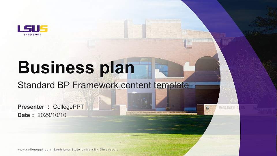 Louisiana State University-Shreveport Competition/Entrepreneurship Contest PPT Template16:9 ratio PPT effect preview image