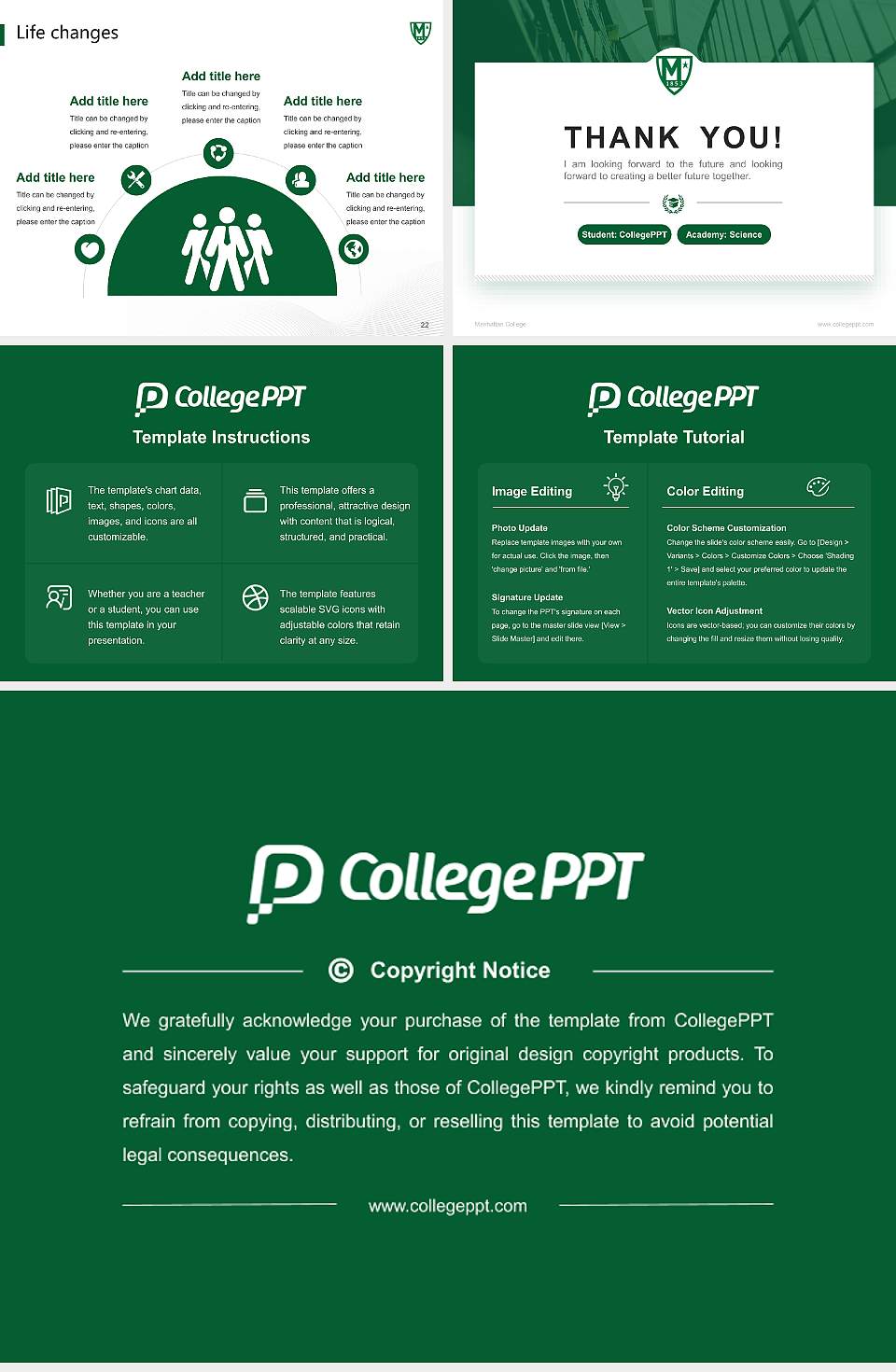 Manhattan College National Scholarship Defense PPT Template4:3 ratio PPT effect preview image4