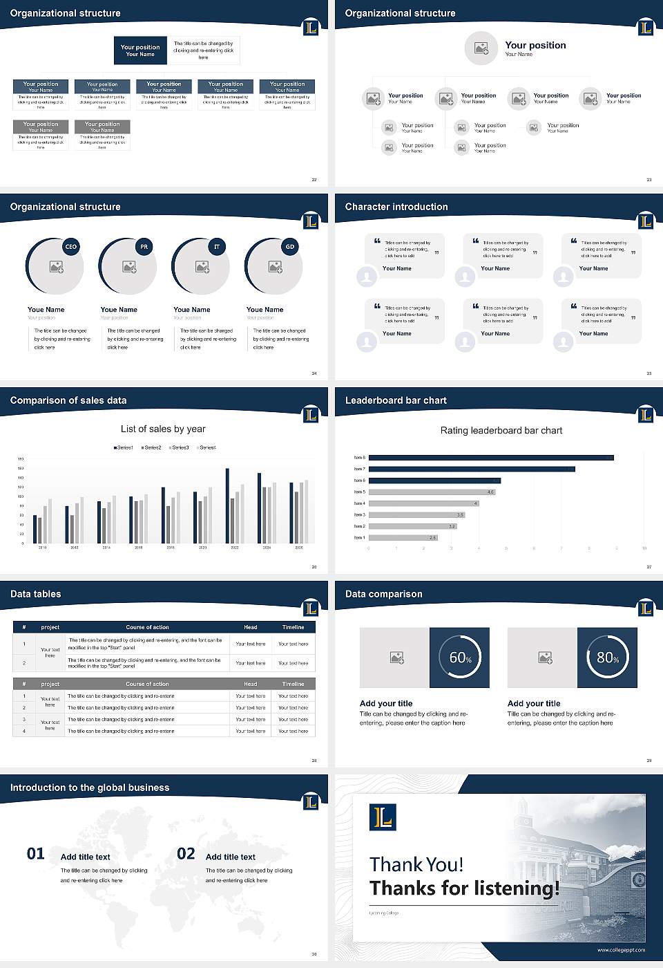 Lycoming College Academic Presentation/Research Findings Report PPT Template16:9 ratio PPT effect preview image4
