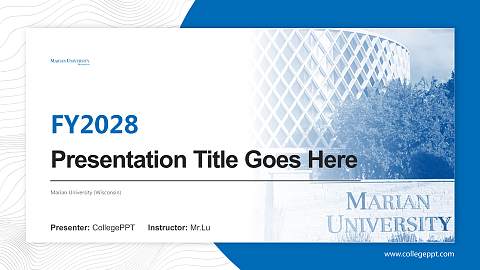 Marian University (Wisconsin) Academic Presentation/Research Findings Report PPT Template
