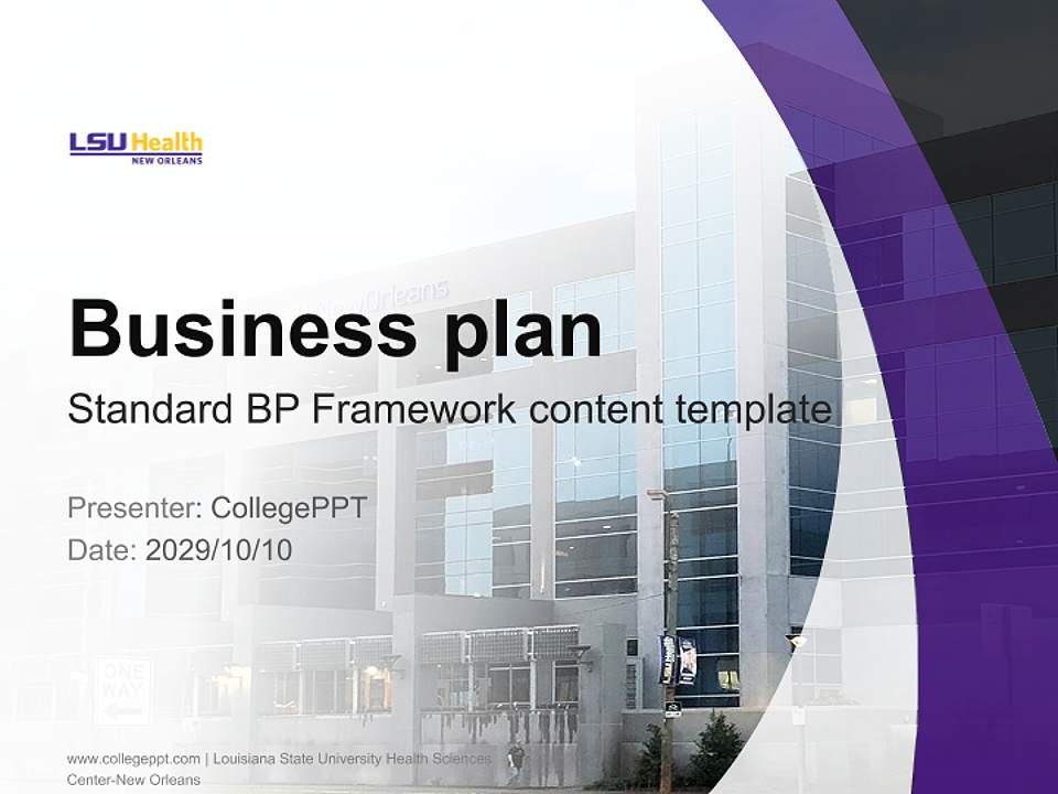 Louisiana State University Health Sciences Center-New Orleans Competition/Entrepreneurship Contest PPT Template4:3 ratio PPT effect preview image9
