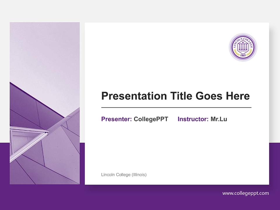 Lincoln College (Illinois) General Purpose PPT Template4:3 ratio PPT effect preview image6