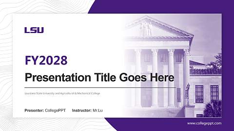 Louisiana State University and Agricultural & Mechanical College Academic Presentation/Research Findings Report PPT Template