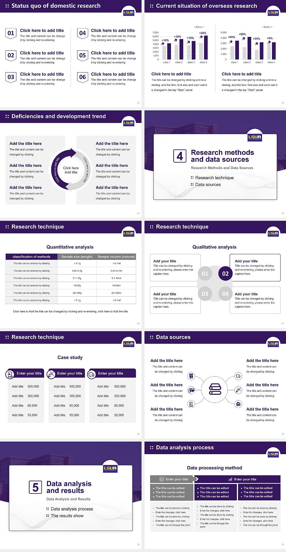 Louisiana State University-Alexandria Graduation Thesis Defense PPT Template4:3 ratio PPT effect preview image4