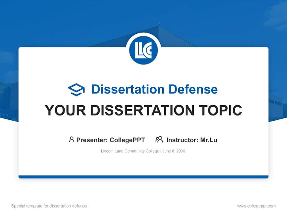 Lincoln Land Community College Graduation Thesis Defense PPT Template4:3 ratio PPT effect preview image7