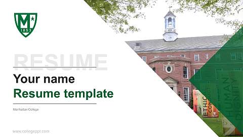 Manhattan College Resume PPT Template