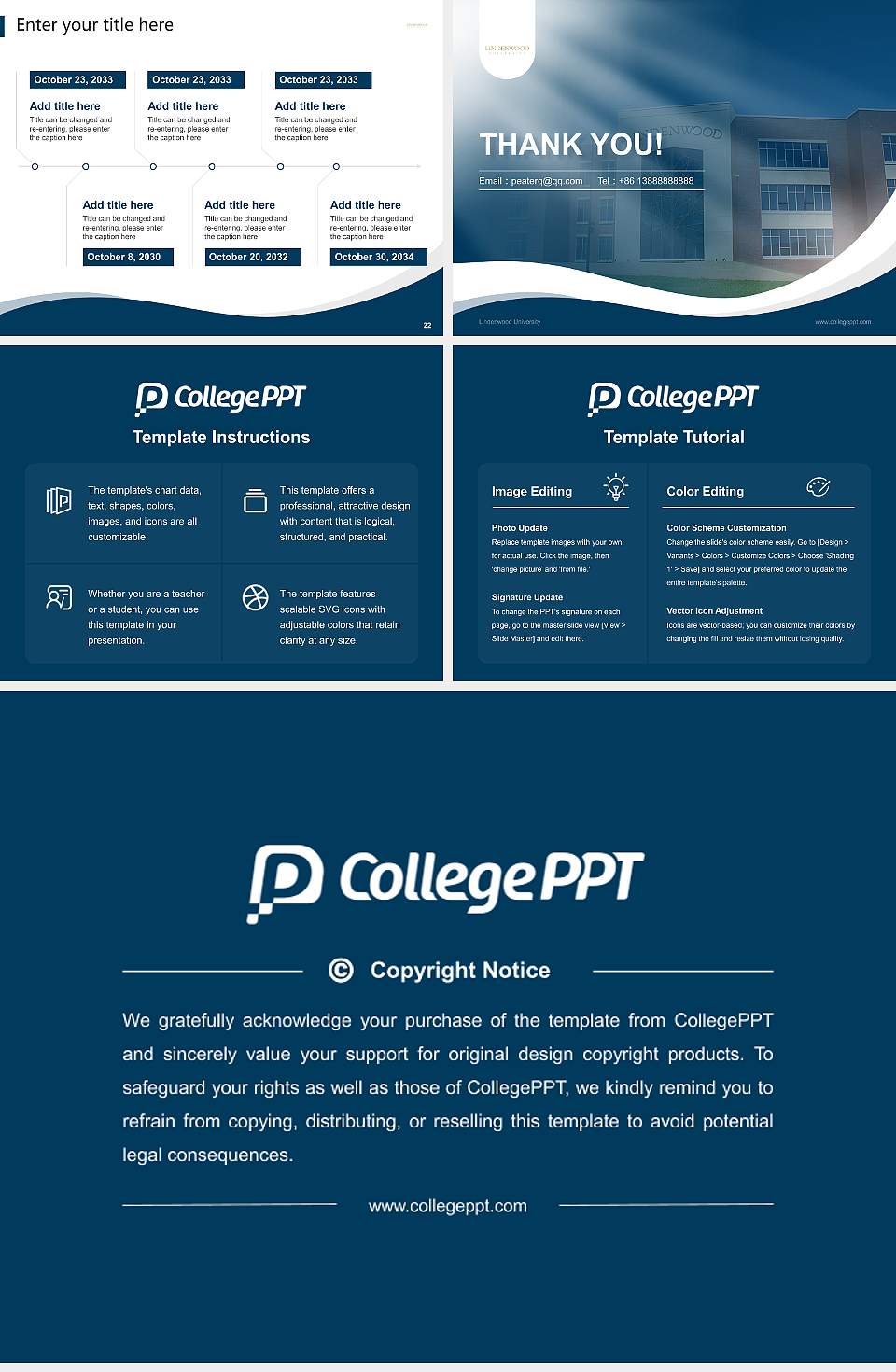 Lindenwood University Lecture Sharing and Networking Event PPT Template4:3 ratio PPT effect preview image4