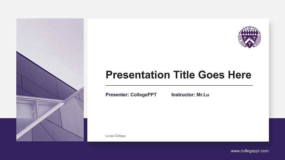 Loras College General Purpose PPT Template16:9 ratio PPT effect preview image