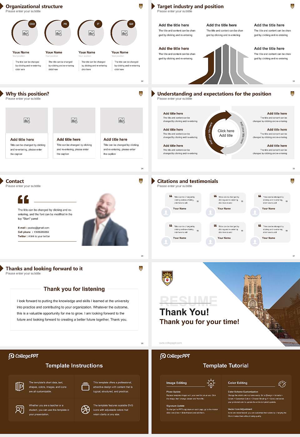 Lehigh University Resume PPT Template16:9 ratio PPT effect preview image4