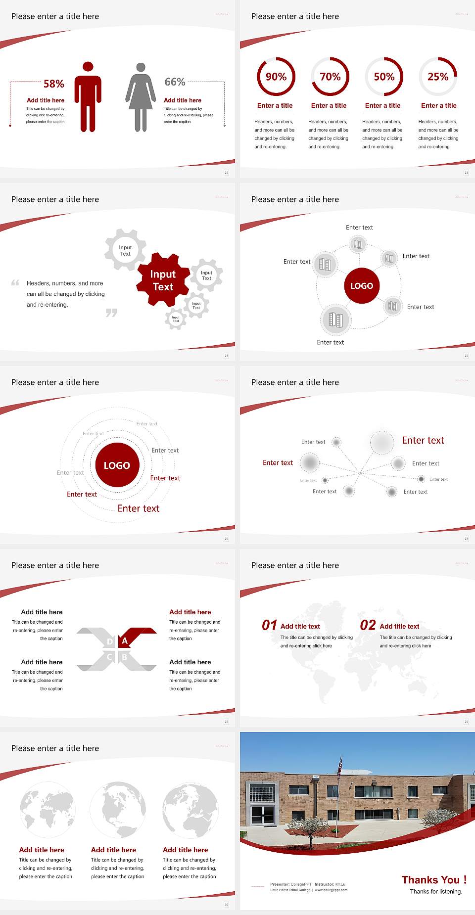 Little Priest Tribal College Course/Courseware Creation PPT Template4:3 ratio PPT effect preview image4