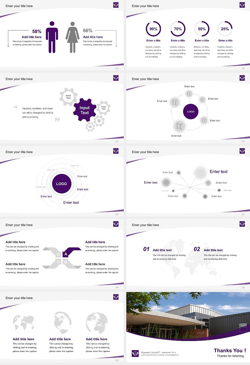 Linfield University-School of Nursing Course/Courseware Creation PPT Template16:9 ratio PPT effect preview image4