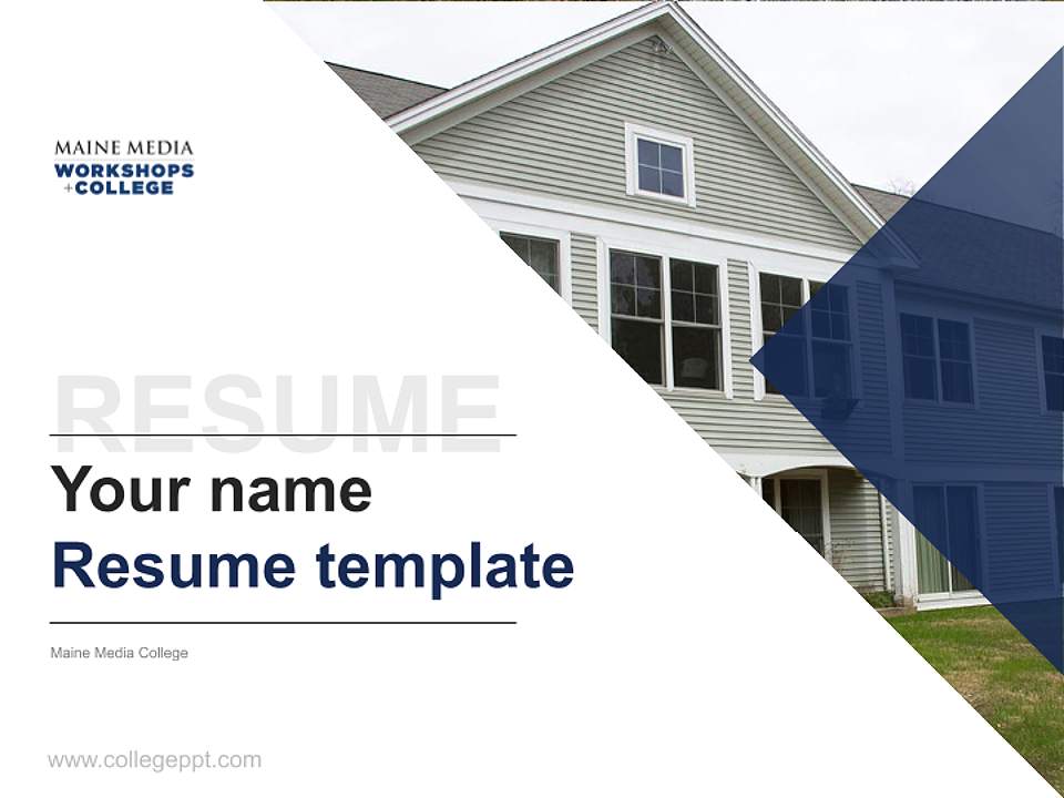 Maine Media College Resume PPT Template4:3 ratio PPT effect preview image5