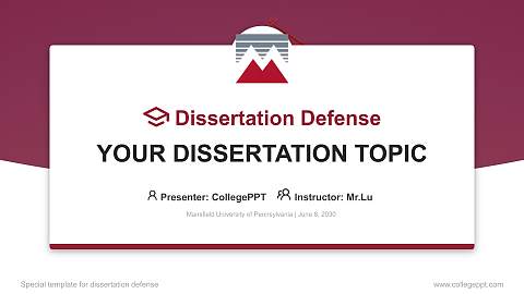 Mansfield University of Pennsylvania Graduation Thesis Defense PPT Template