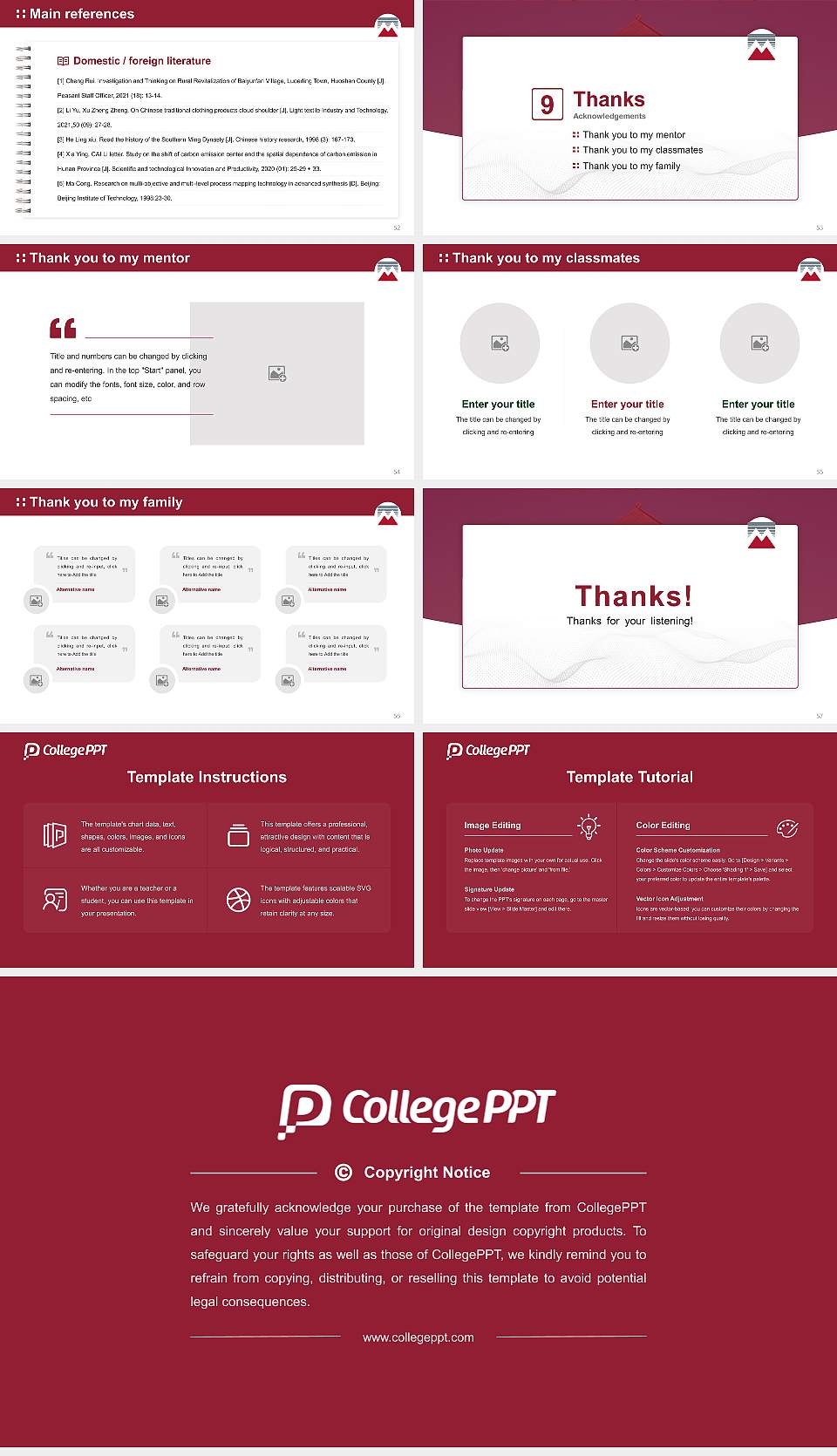 Mansfield University of Pennsylvania Graduation Thesis Defense PPT Template16:9 ratio PPT effect preview image7
