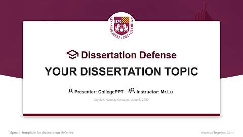 Loyola University Chicago Graduation Thesis Defense PPT Template