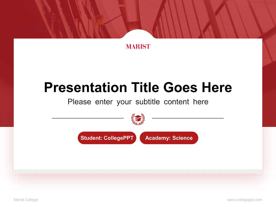 Marist College National Scholarship Defense PPT Template4:3 ratio PPT effect preview image4