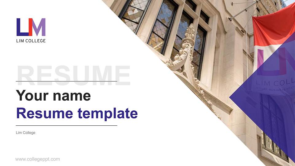 Lim College Resume PPT Template16:9 ratio PPT effect preview image
