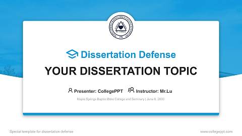 Maple Springs Baptist Bible College and Seminary Graduation Thesis Defense PPT Template