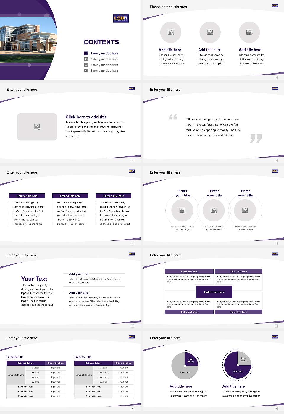 Louisiana State University-Alexandria Course/Courseware Creation PPT Template16:9 ratio PPT effect preview image2