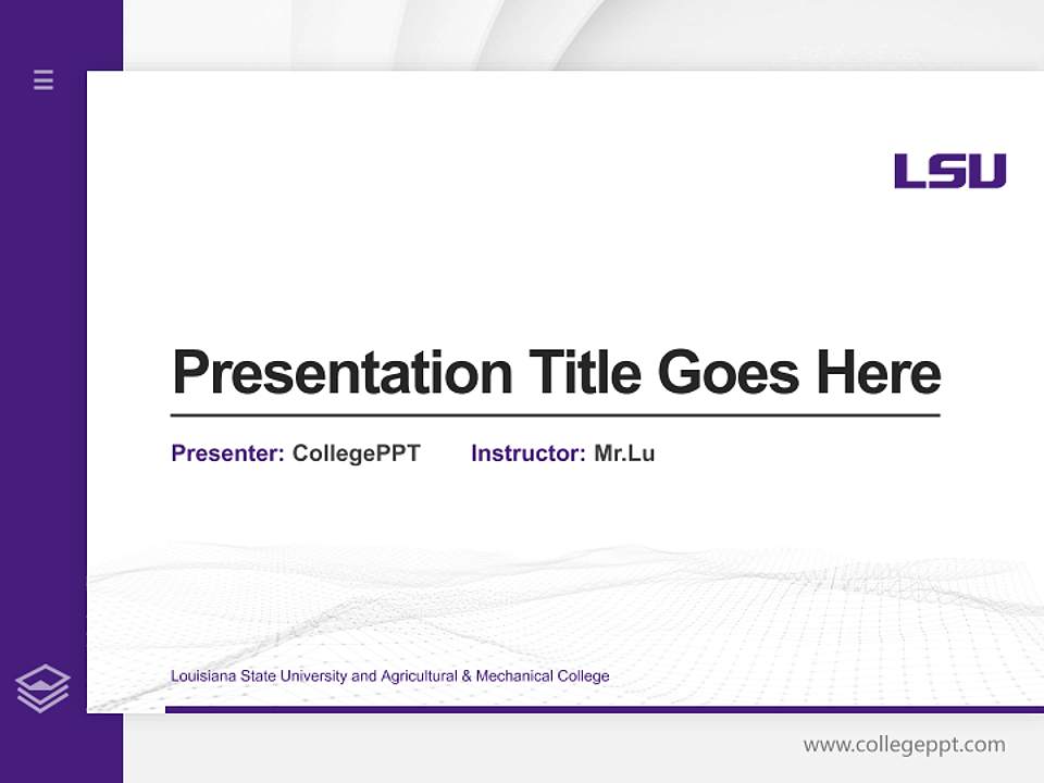Louisiana State University and Agricultural & Mechanical College Thesis Proposal/Graduation Defense PPT Template4:3 ratio PPT effect preview image5