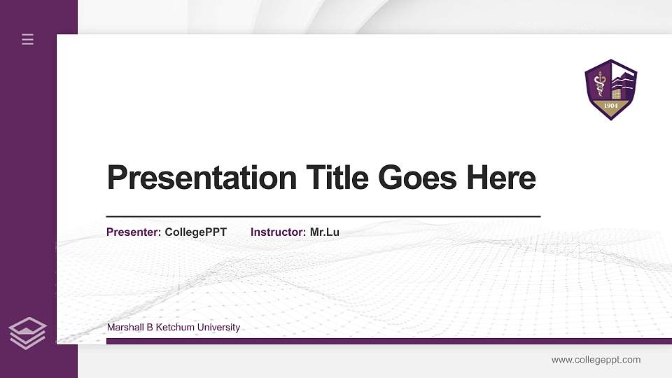 Marshall B Ketchum University Thesis Proposal/Graduation Defense PPT Template16:9 ratio PPT effect preview image
