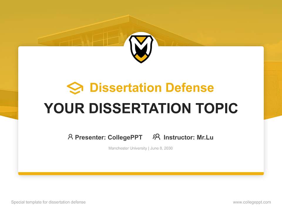 Manchester University Graduation Thesis Defense PPT Template4:3 ratio PPT effect preview image7