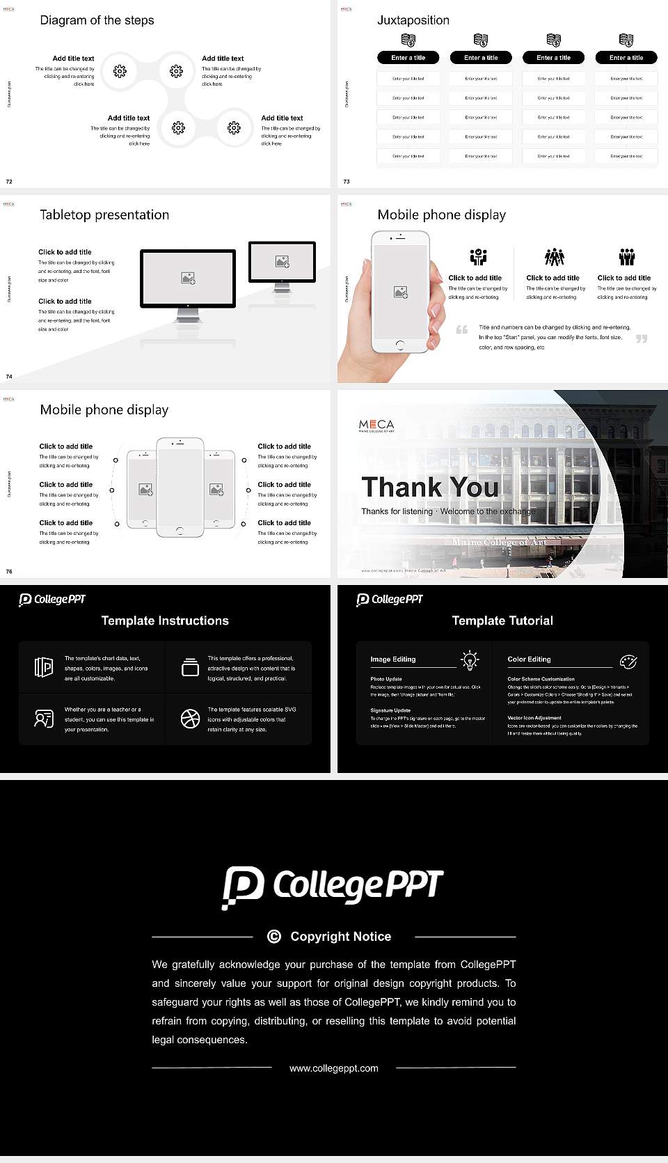 Maine College of Art Competition/Entrepreneurship Contest PPT Template16:9 ratio PPT effect preview image9