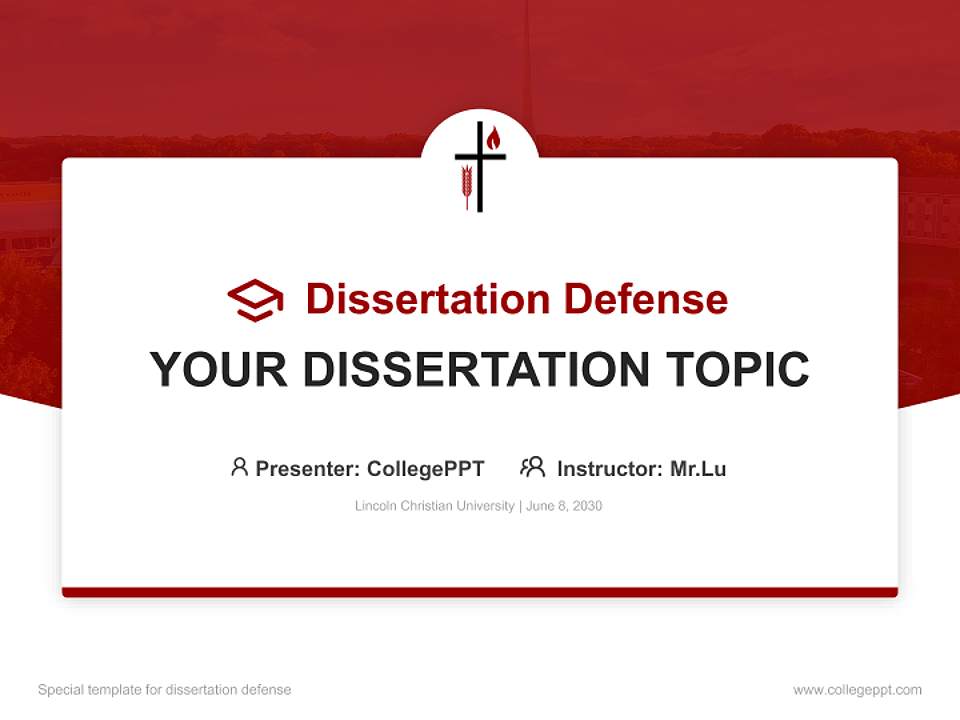 Lincoln Christian University Graduation Thesis Defense PPT Template4:3 ratio PPT effect preview image7