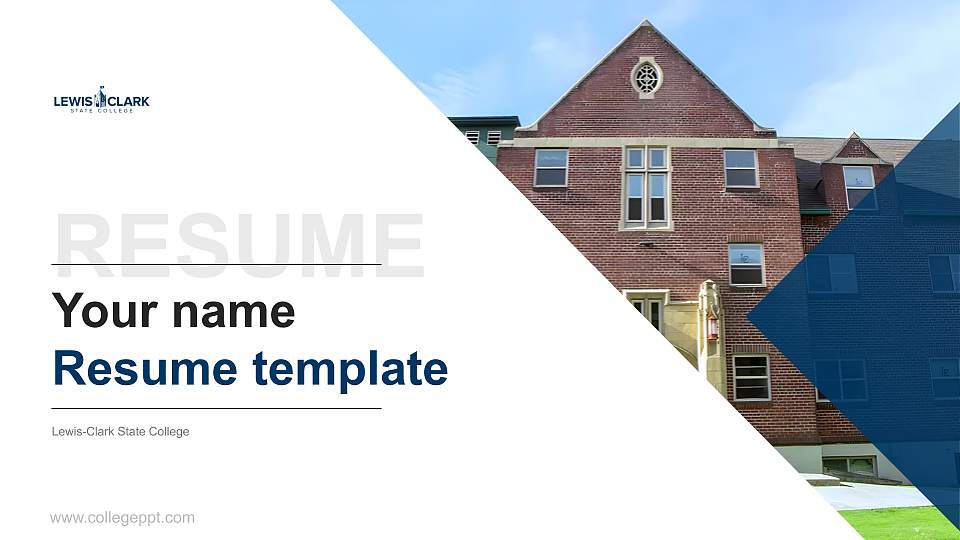 Lewis-Clark State College Resume PPT Template16:9 ratio PPT effect preview image