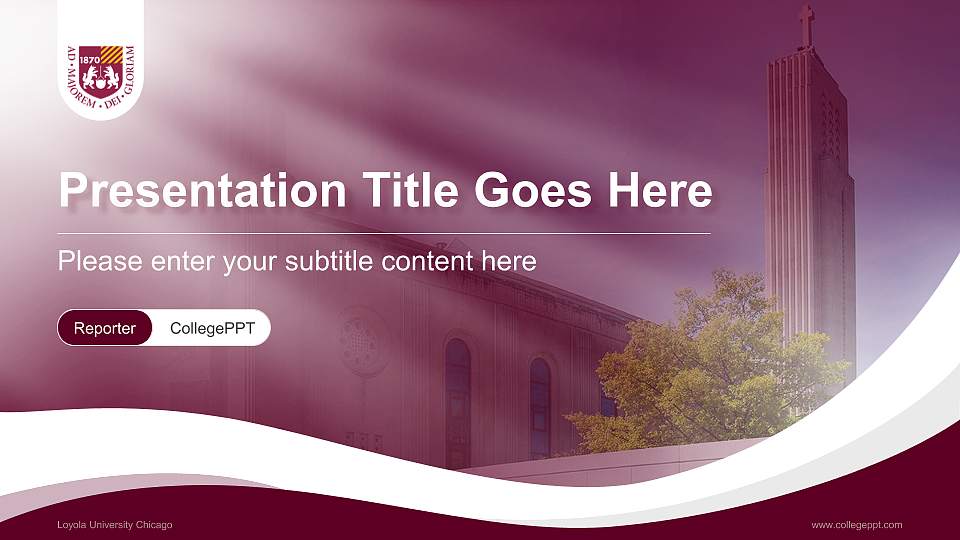 Loyola University Chicago Lecture Sharing and Networking Event PPT Template16:9 ratio PPT effect preview image