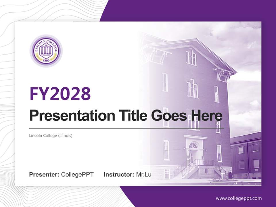 Lincoln College (Illinois) Academic Presentation/Research Findings Report PPT Template4:3 ratio PPT effect preview image5