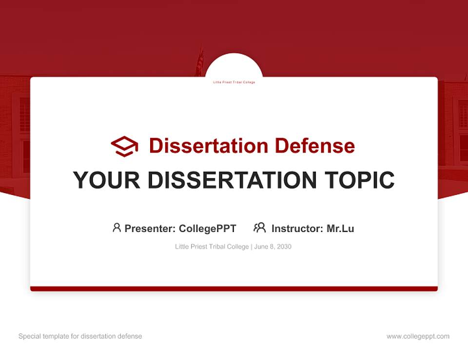 Little Priest Tribal College Graduation Thesis Defense PPT Template4:3 ratio PPT effect preview image7