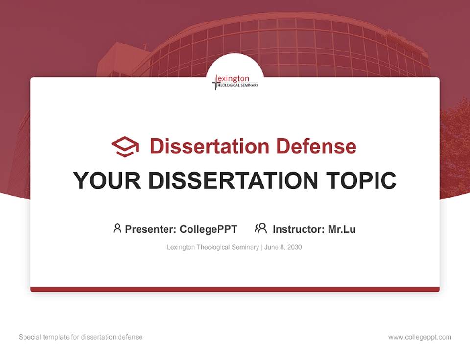 Lexington Theological Seminary Graduation Thesis Defense PPT Template4:3 ratio PPT effect preview image7
