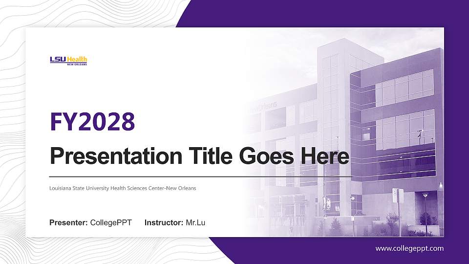 Louisiana State University Health Sciences Center-New Orleans Academic Presentation/Research Findings Report PPT Template16:9 ratio PPT effect preview image