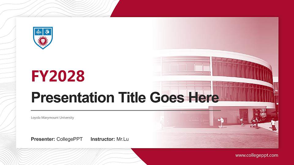 Loyola Marymount University Academic Presentation/Research Findings Report PPT Template16:9 ratio PPT effect preview image1
